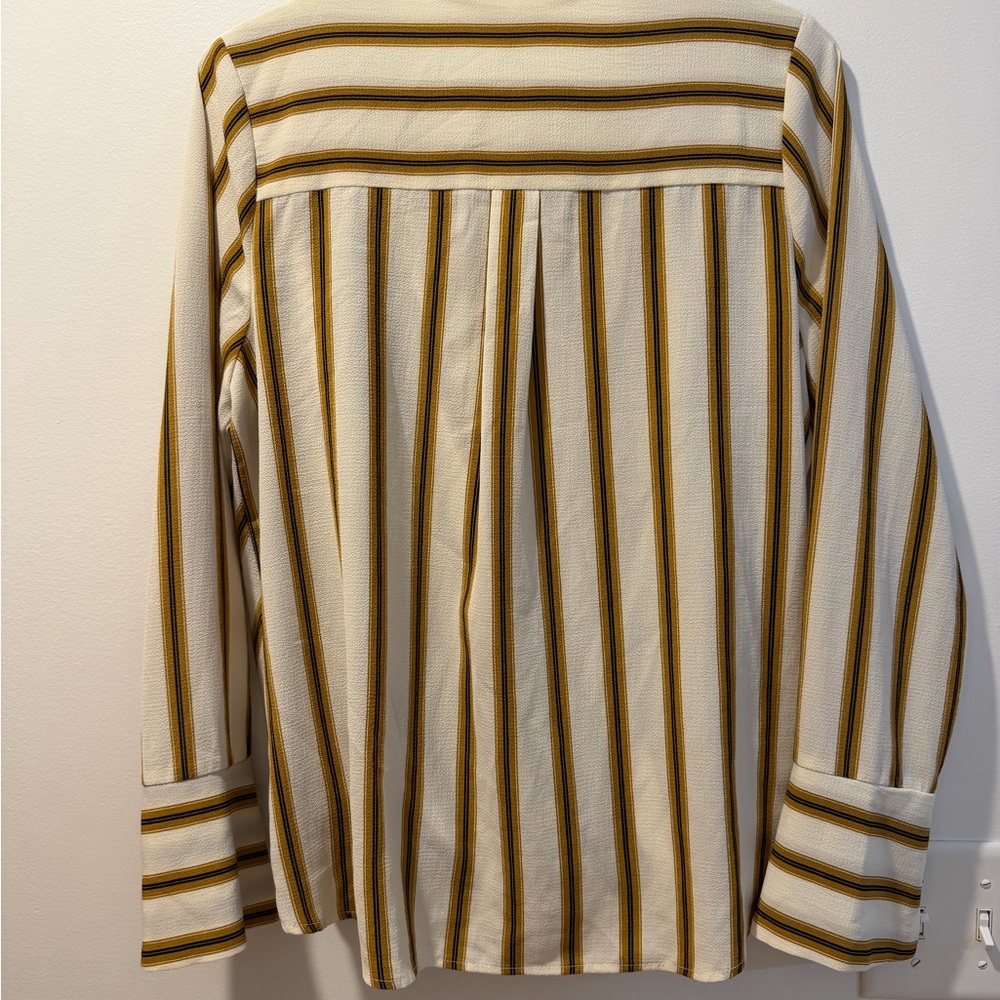 Faith and Joy Striped Blouse - White and Brown - Picture 3 of 3